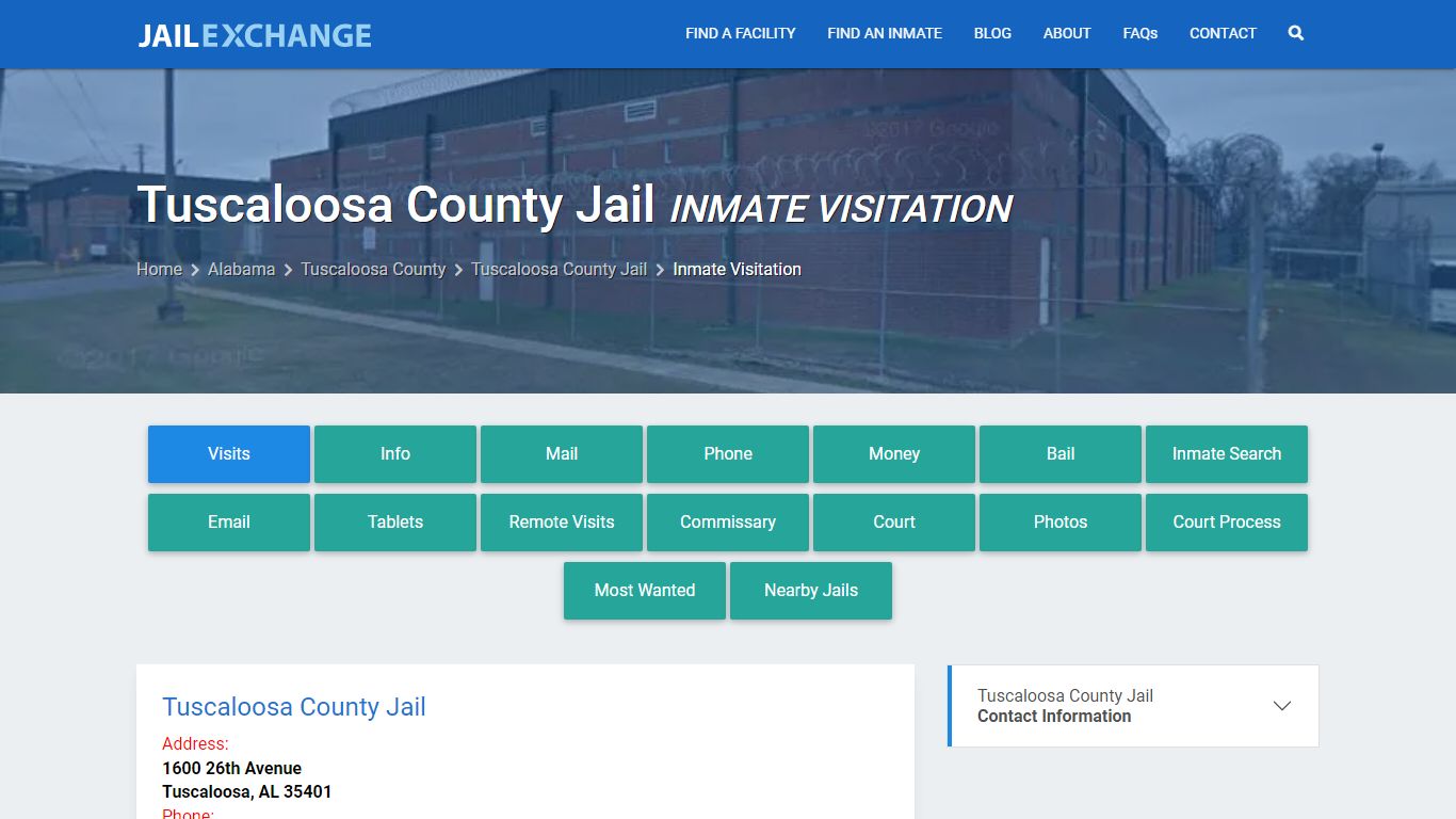 Inmate Visitation - Tuscaloosa County Jail, AL - Jail Exchange